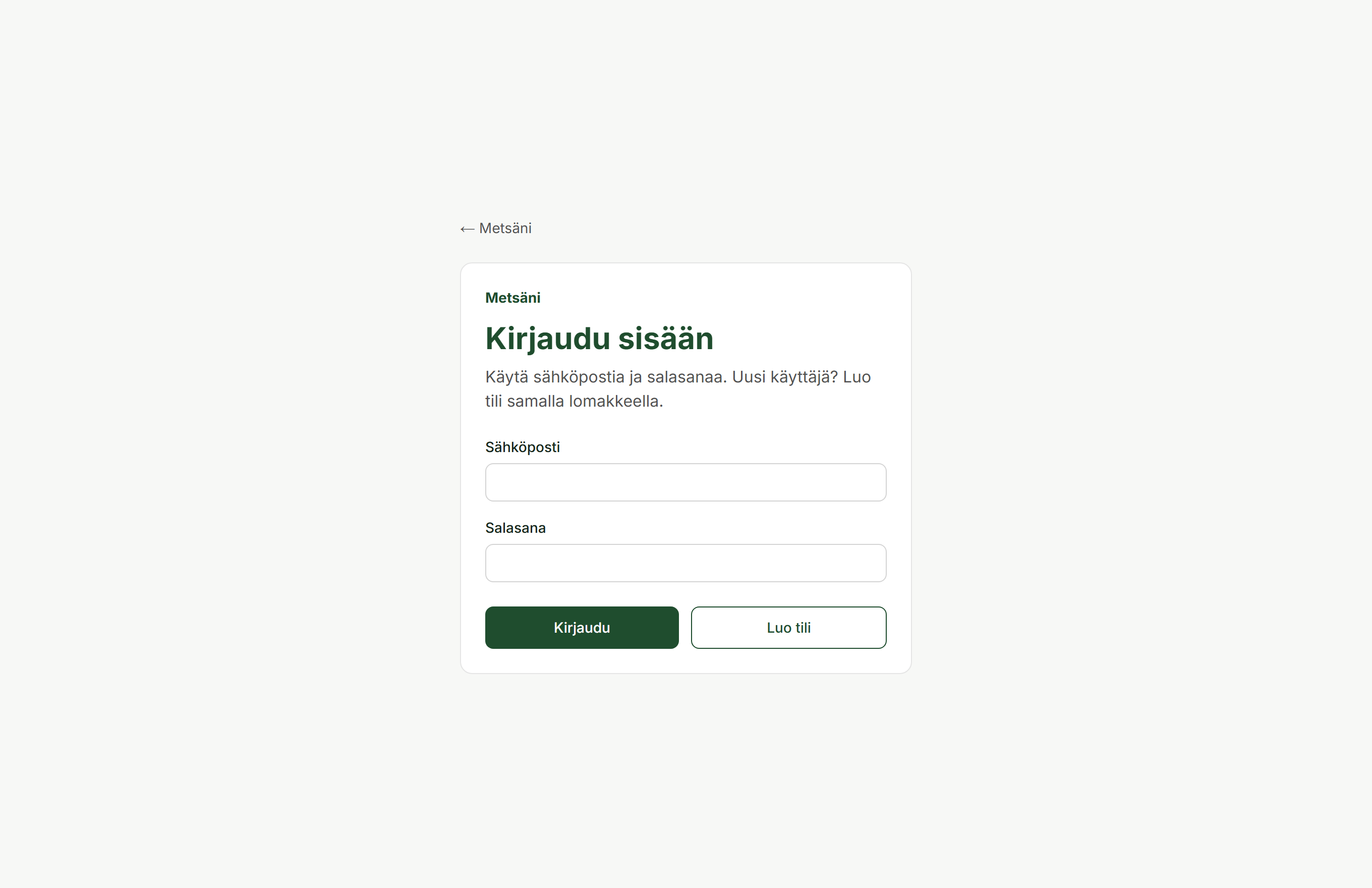 Kirjautumislomake